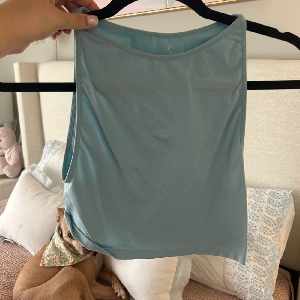 Free People Blue Crop Tank Top